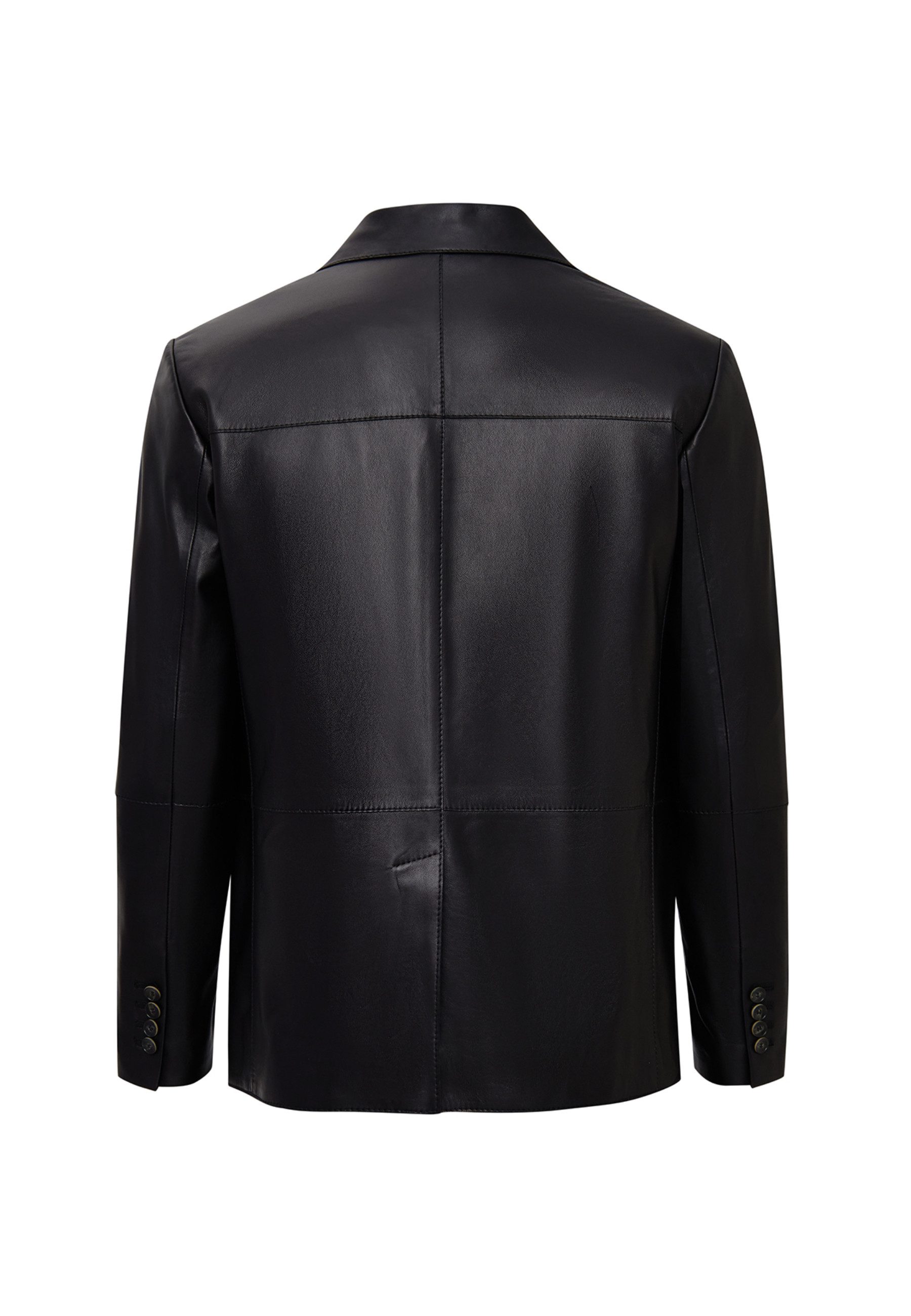 Derimod Lederjacke Rodrygo Blazer Lederjacke Regular Fit, Knopfverschluss, Reverskragen, Kurz, Textilfutter