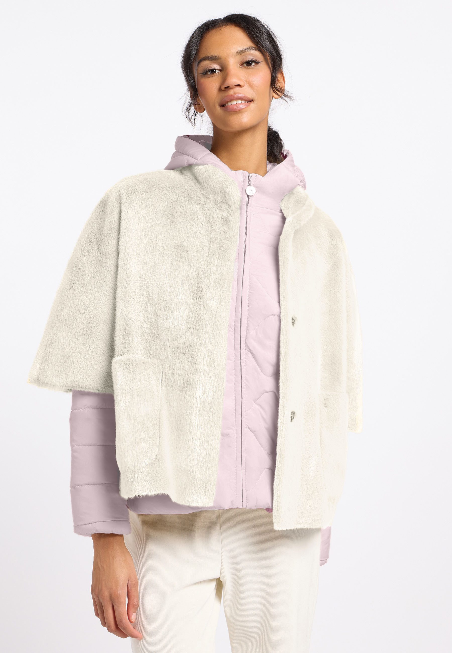 Frieda & Freddies Cape Fake Fur Cape With Jacket / Kay & Polly