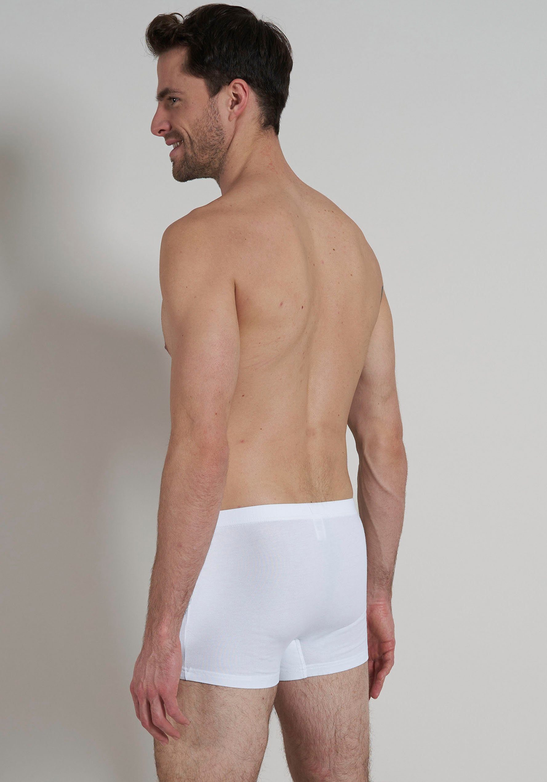 bugatti Boxershorts Livorno (3er Pack) weich, basic, eng, atmungsaktiv, breiter Bund, Baumwollmix, mit Logo