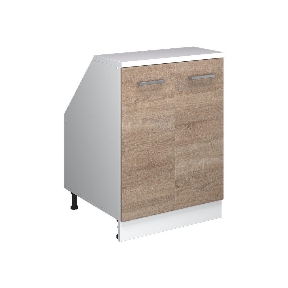 Vicco Kommode Rion, Sonoma/Weiß, 60 x 81.6 cm mit 2 Türen, Schrankkorpus 60 cm ... (1 St)