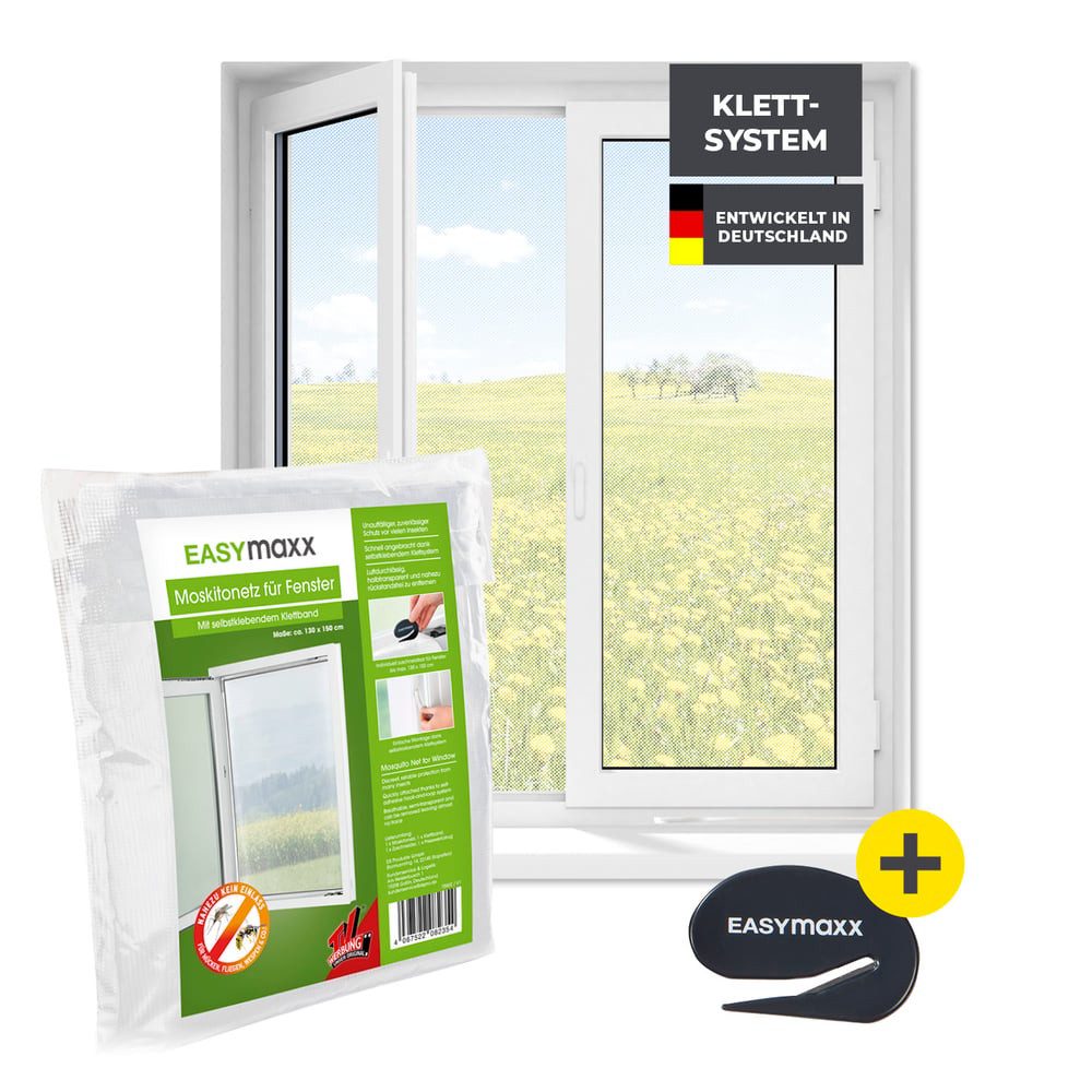 EASYmaxx Insektenschutz-Fensterrahmen Moskitonetz Fenster 130x150cm weiß günstig online kaufen