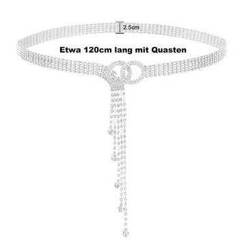 Houhence Kettengürtel Frauen Strass Gürtel für Kleid Diamantkette Gürtel Kristall glänzend im klassischen Design