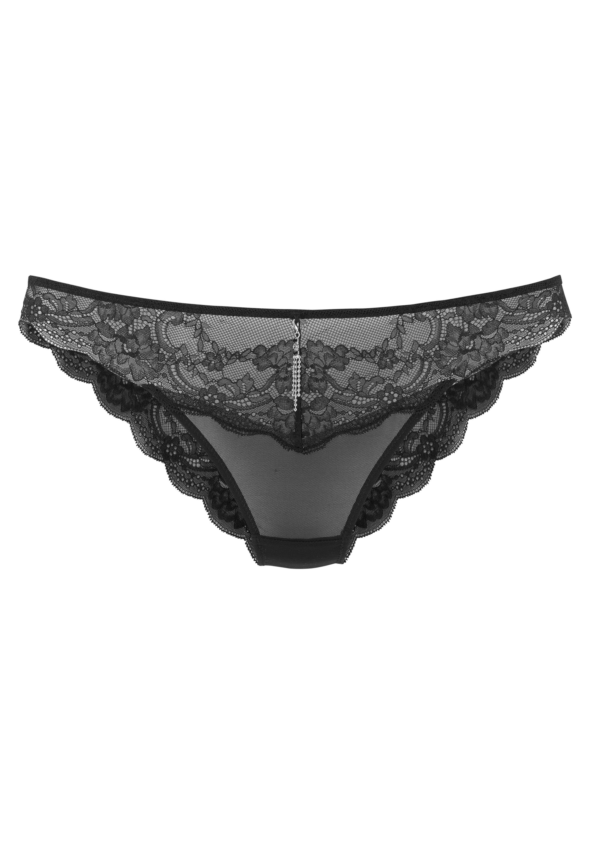 LASCANA Tanga aus dezent transparenter Spitze mit Strasselement – Bild 2 von 5