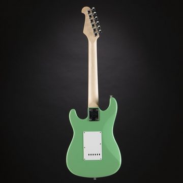 J & D E-Gitarre, E-Gitarre im ST-MINI-Stil mit Erle-Korpus, Ahorn-Hals, Keramik Single Coil, Surf Green, Vintage Style, E-Gitarre, ST-MINI-Stil, Surf Green