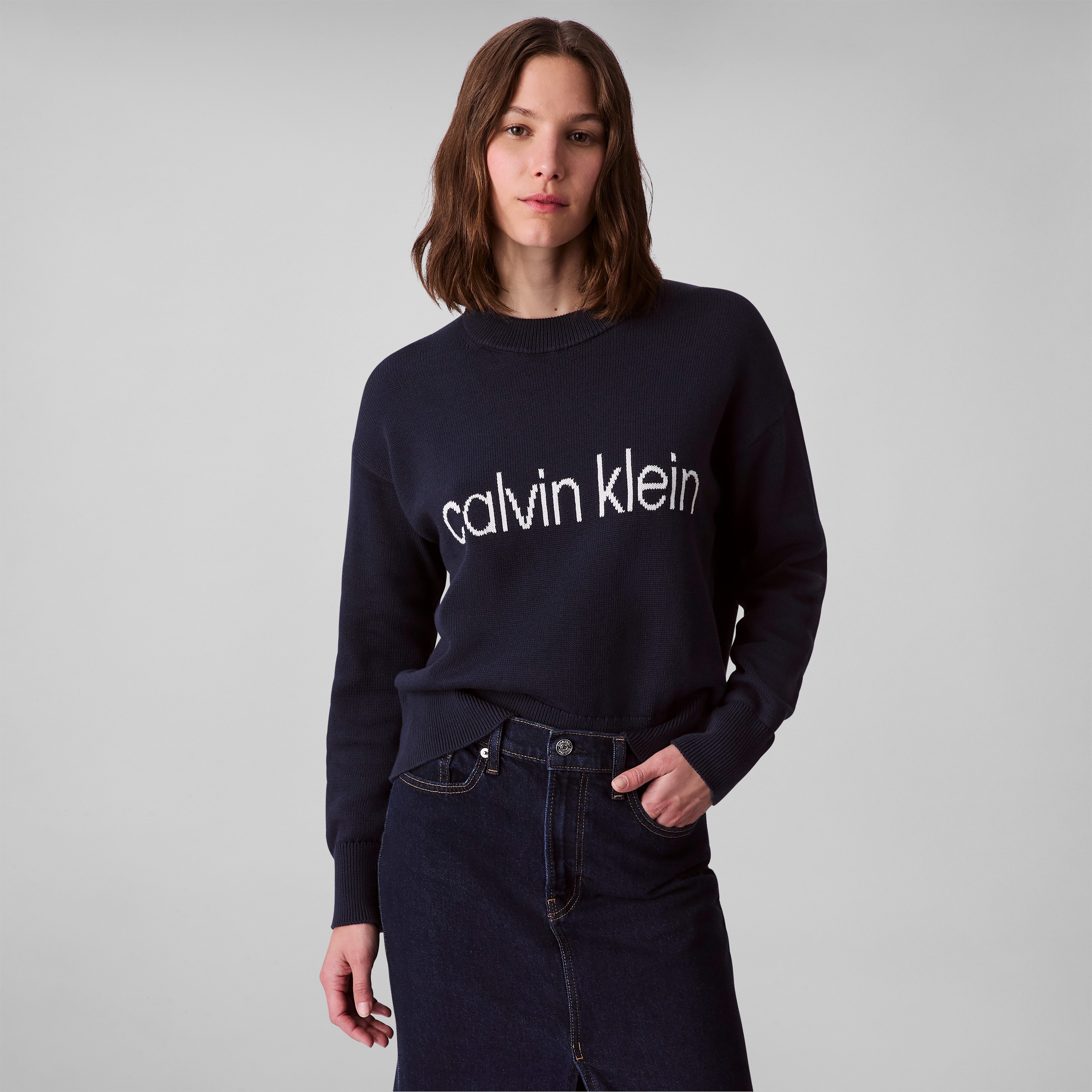 Calvin Klein Jeans Strickpullover Cotton Graphic Pullover Mit Rundhalsaussc günstig online kaufen