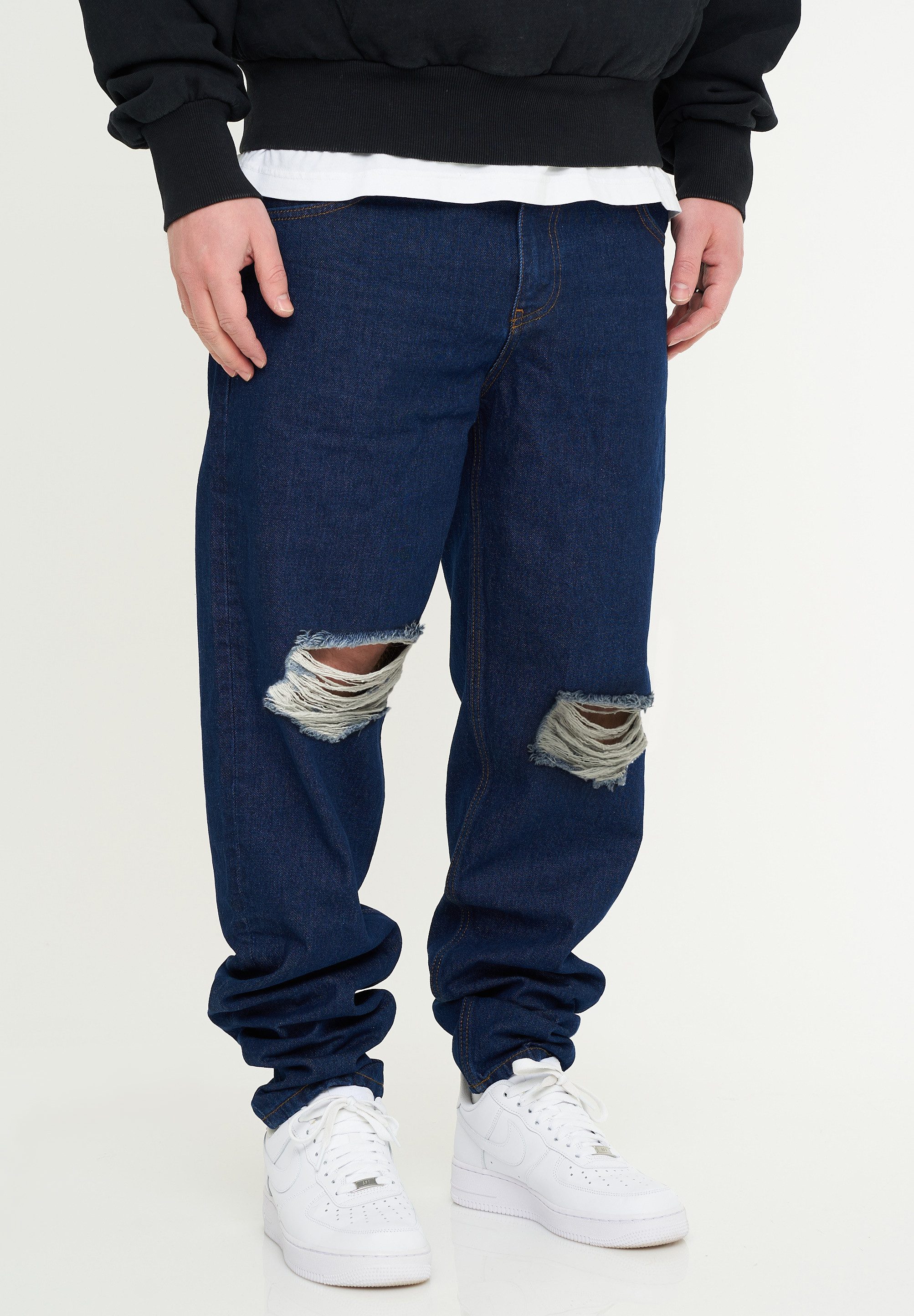 DAILY COTTON Tapered-fit-Jeans DCSAVANETA Herren Lange Hose Jeans Ripped Tapered-Fit