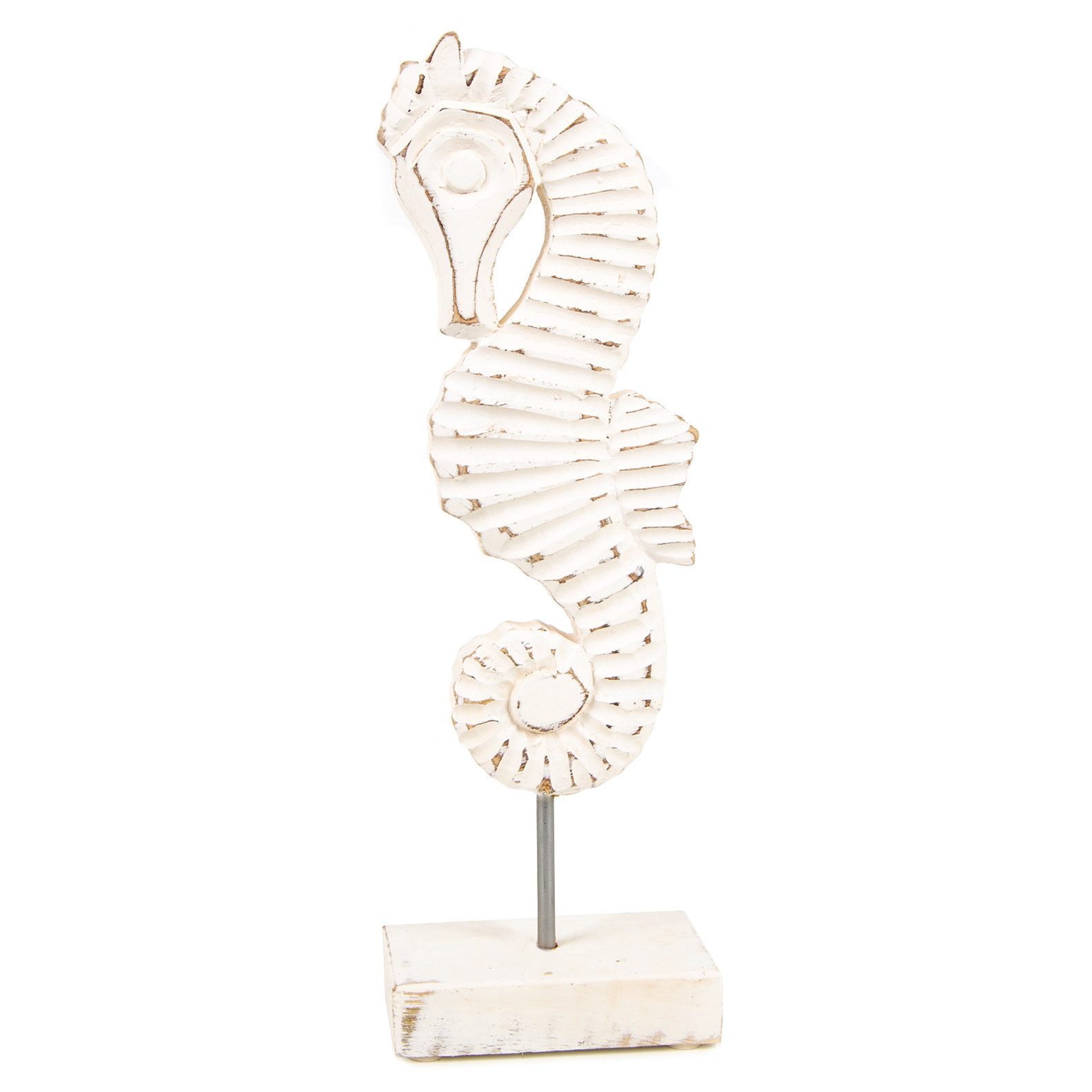 Logbuch-Verlag Dekofigur Seepferdchen Holz Figur weiß günstig online kaufen