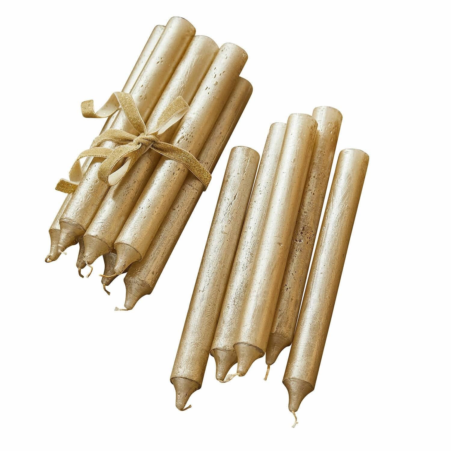 Mirabeau Stumpenkerze Kerze 12er Set Bauceau gold (12er Set, 12er Set), none