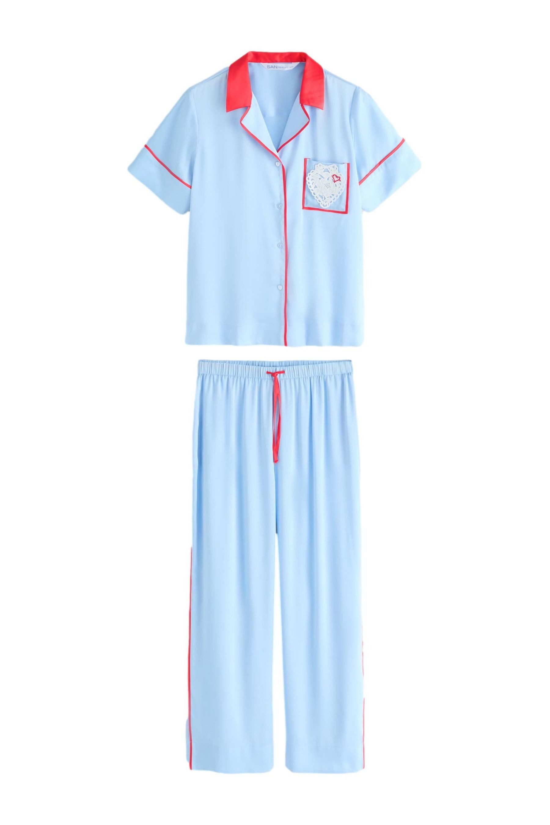 Cath Kidston Pyjama Cath Kidston durchgeknöpfter Schlafanzug aus Satin (2 tlg)