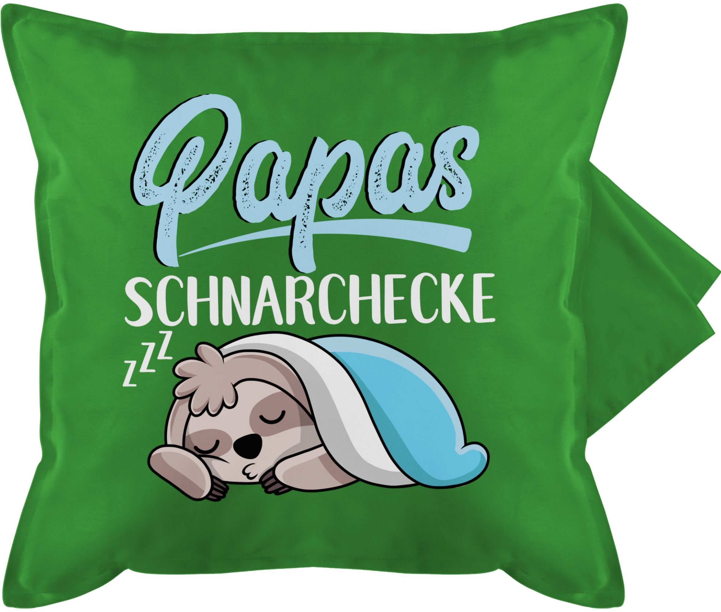 Kissenbezüge Papas Schnarchecke mit Faultier - weiß, Shirtracer (1 Stück), Vatertagsgeschenk Kissen