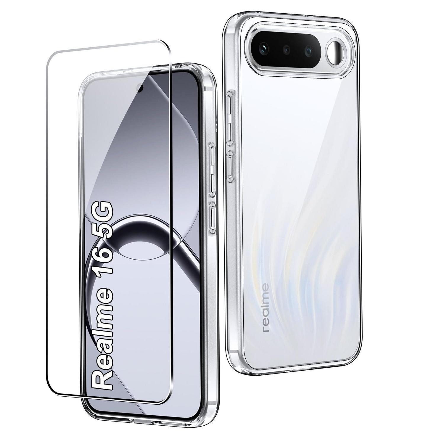 LuxusKollektion Handyhülle Transparente Hülle für Realme 16 5G mit Glas