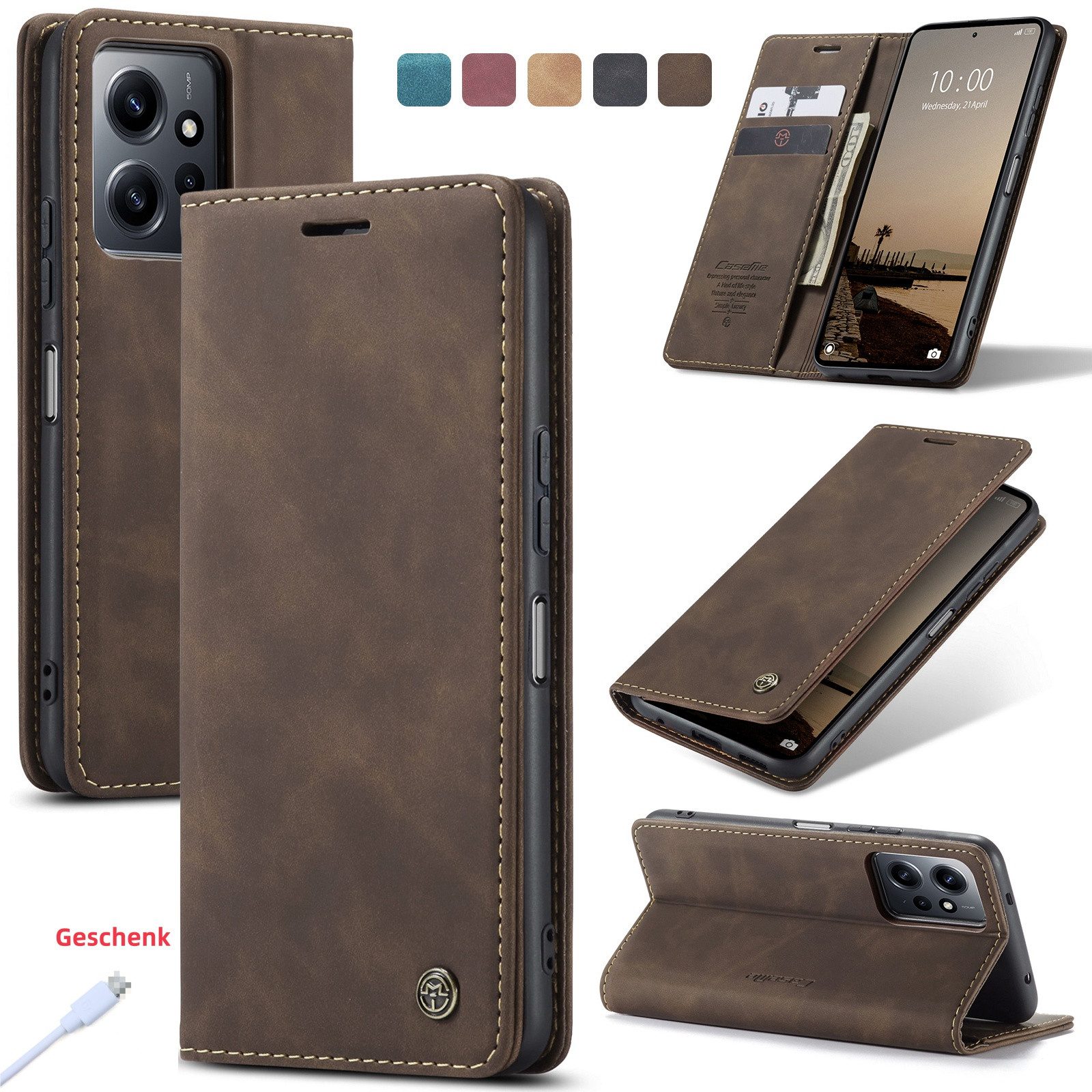 trends for living Handyhülle Handy Hülle Tasche Cover für Redmi Modelle Klapp Case Schutz Leder