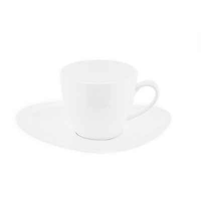 Almina Tasse 12 Tlg. Kaffeetassen-Set Weiß aus Porzellan 200 ml Kaffeeservice