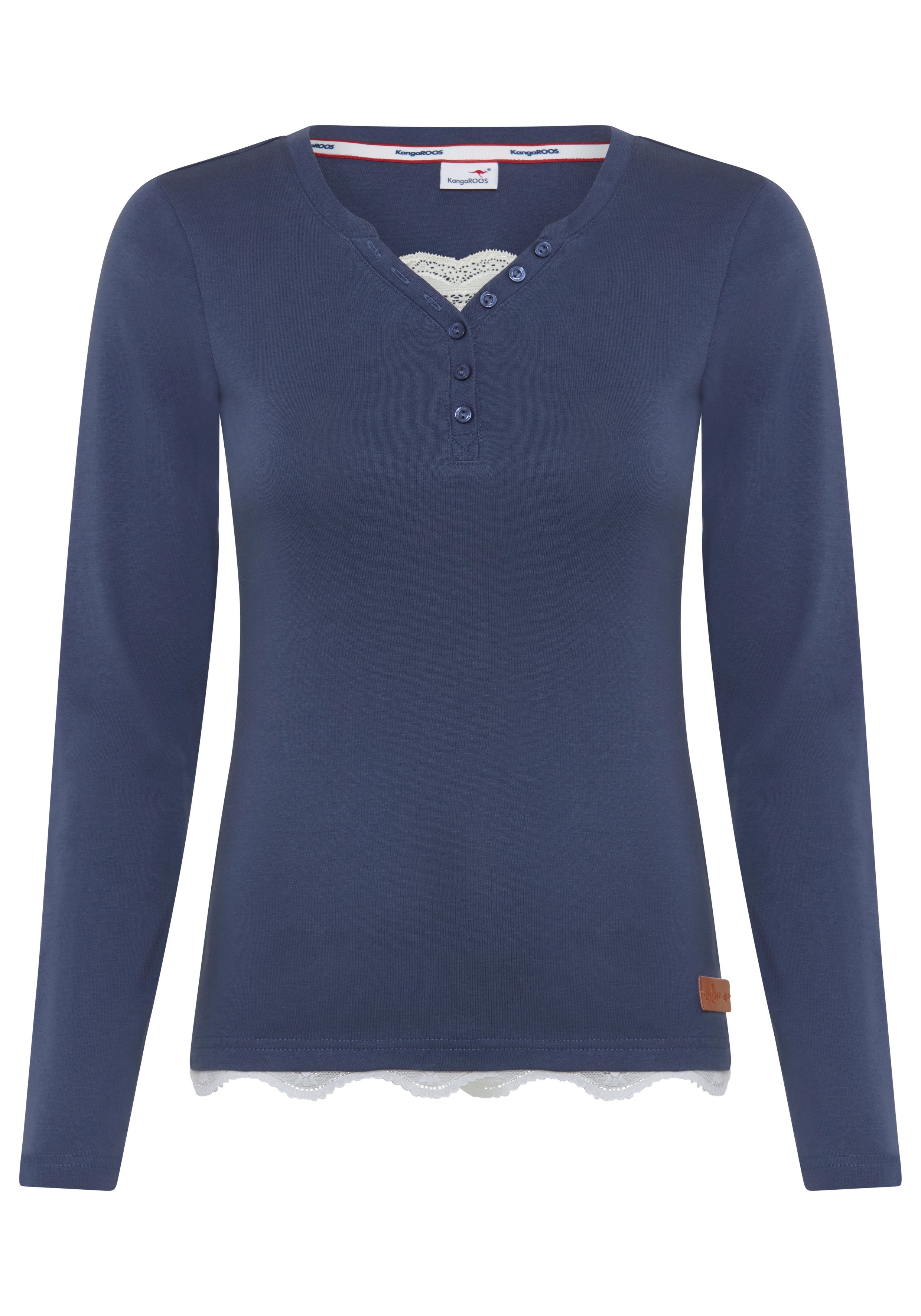 KangaROOS 2-in-1-Langarmshirt mit Spitze am Ausschnitt, schmale Passform, hüftlange Schnittform – Bild 5 von 5