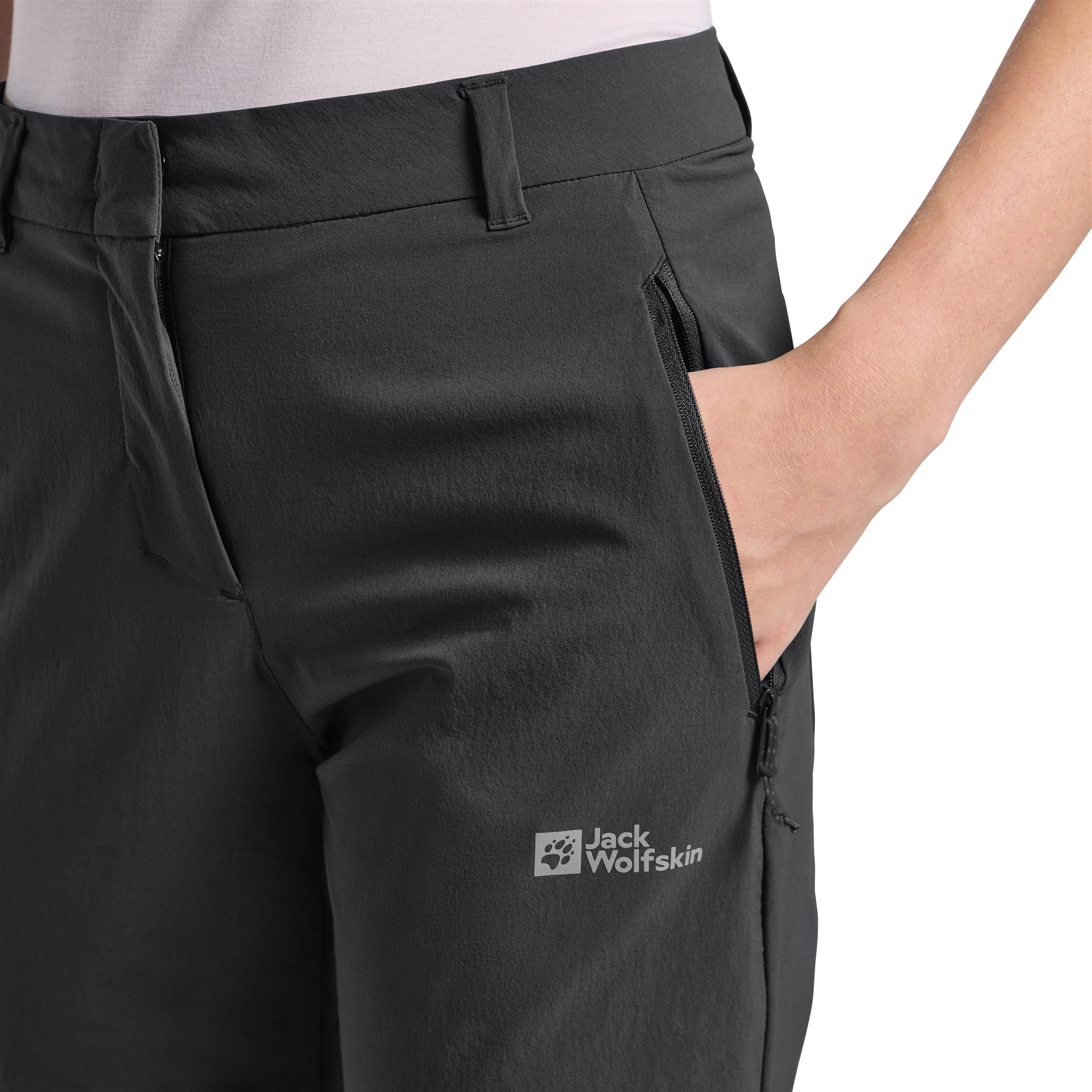 Jack Wolfskin 3/4-Hose HIKEOUT mit 2 Hüfttaschen, atmungsaktiv, schnell trocknend, wasserabweisend