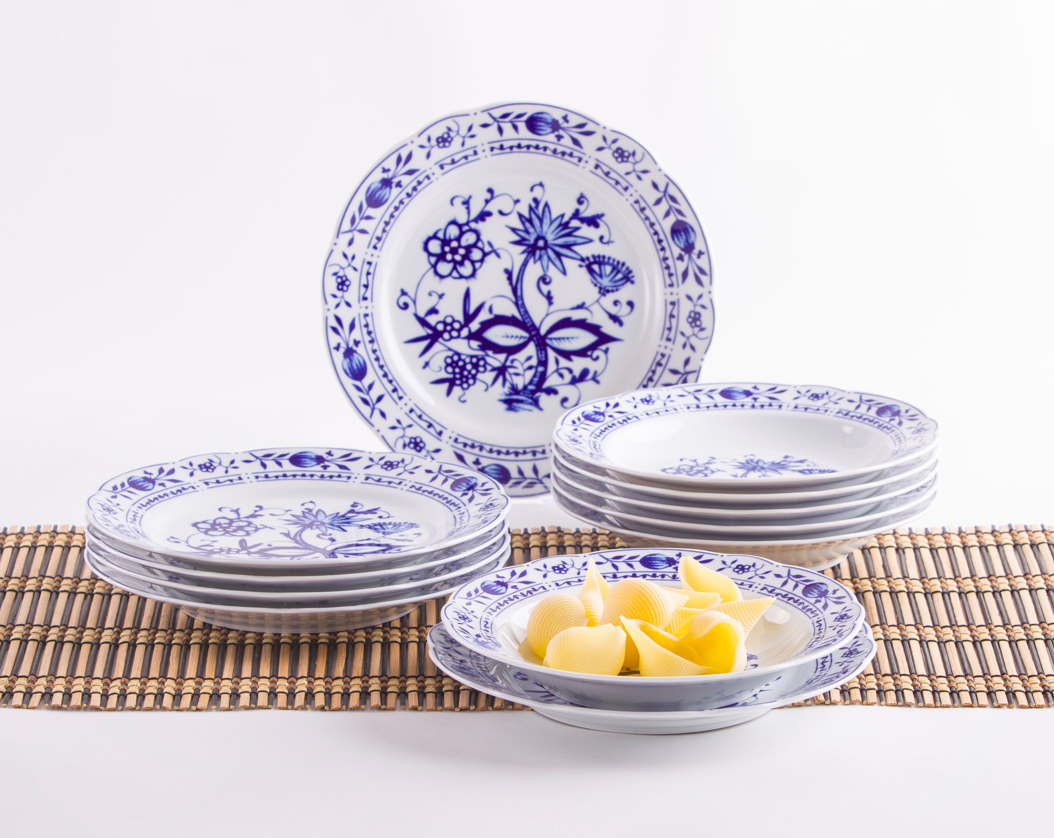 KAHLA Tafelservice Zwiebelmuster 12tlg. (12-tlg), 6 Personen, Porzellan, Made in Germany