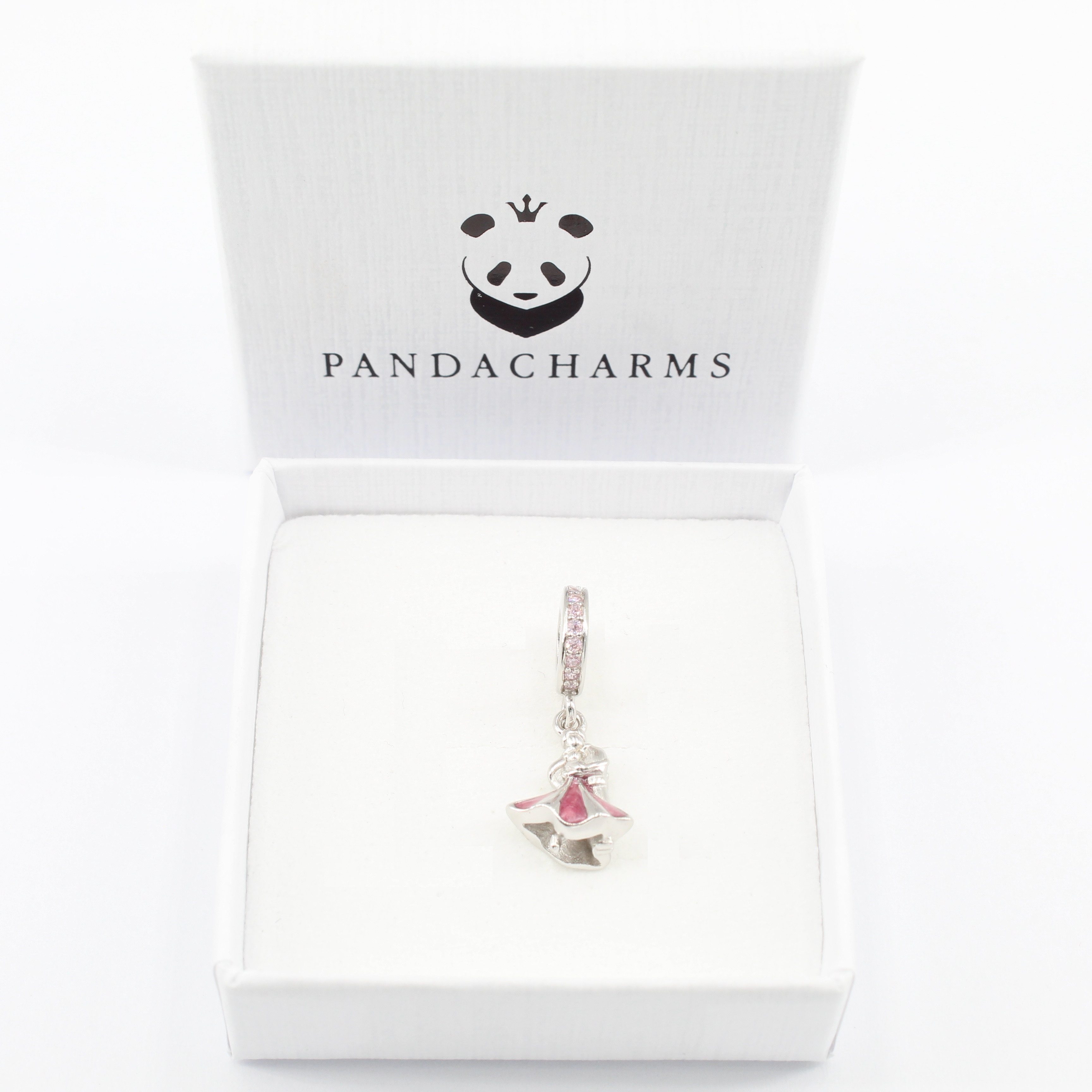 PANDACHARMS Bead Tanzendes Paar Charm Anhänger, 925 Sterling Silber mit rosa Zirkonia – Bild 2 von 3