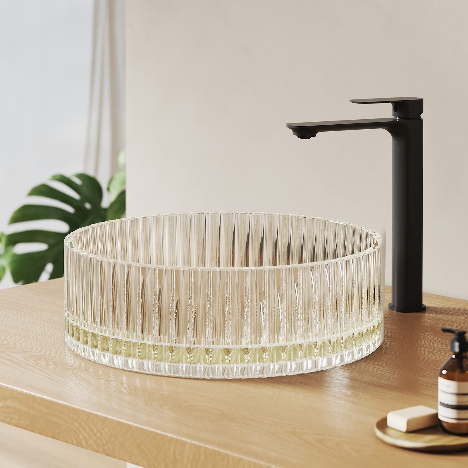 EMKE Aufsatzwaschbecken Rundes Glas Aufsatzwaschbecken 40 günstig online kaufen