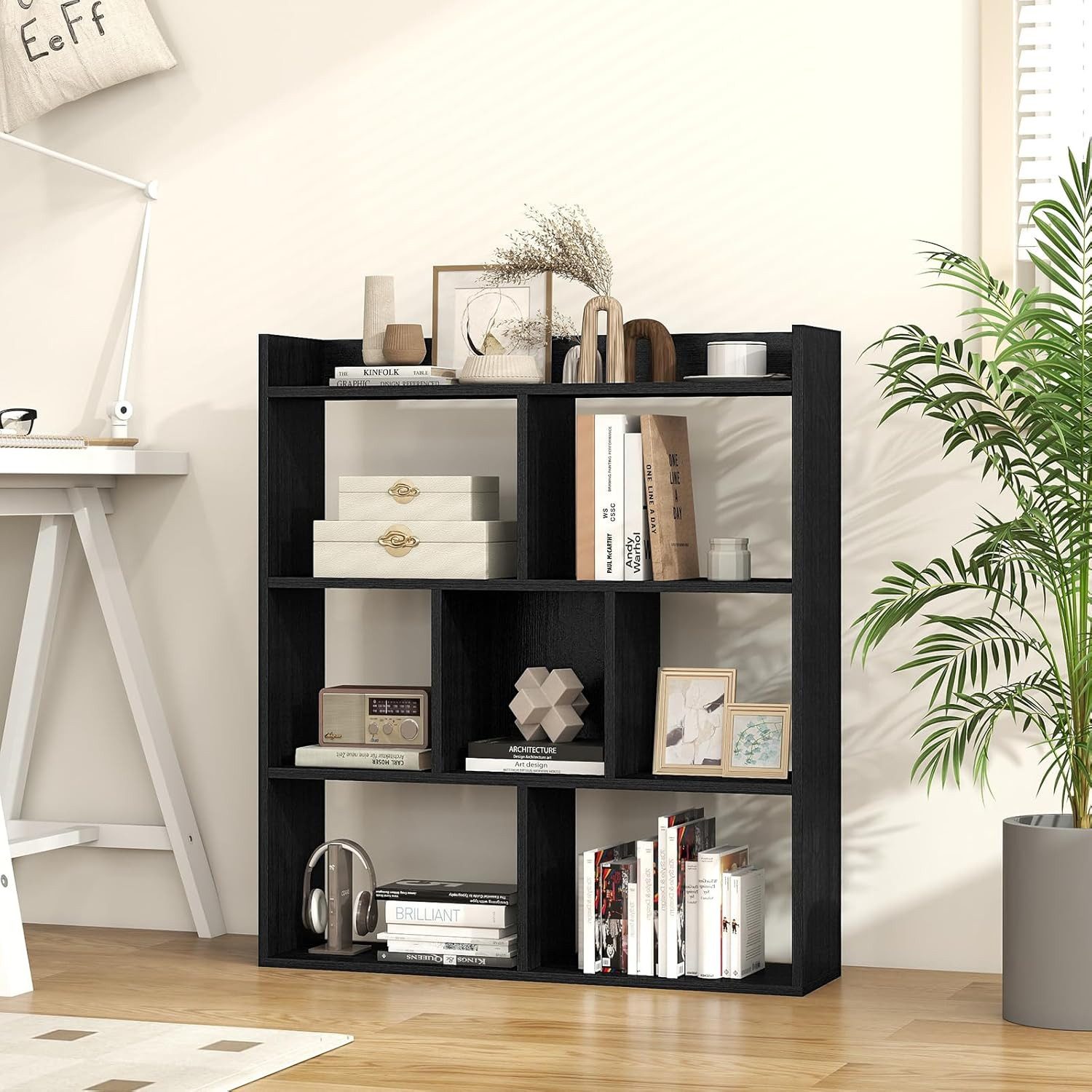 KOMFOTTEU Bücherregal, Würfelregal mit 7 Fächern günstig online kaufen