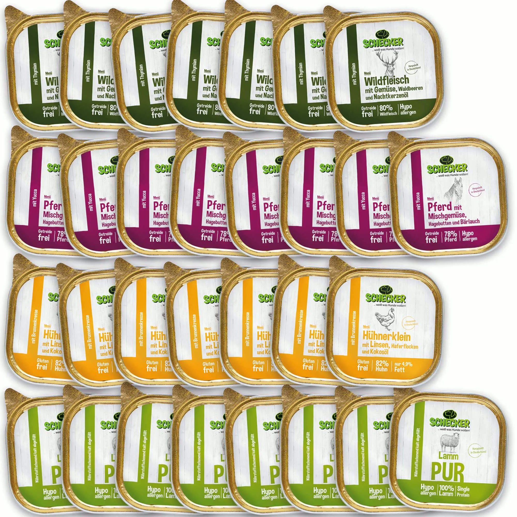 Schecker Hundemenü - 30 x 200 g, ohne Zuckerzusatz, ohne Farbstoffe, ohne Geschmacksverstärker