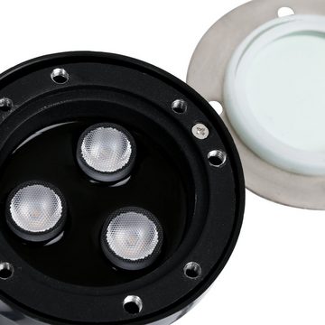 Clanmacy Gartenstrahler 1-12x 3W LED Bodenleuchte Bodenstrahler Aussen-Beleuchtung IP67 Rund, 1er, LED wechselbar, Warmweiß