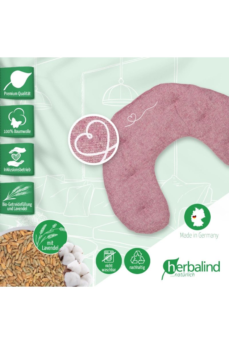 herbalind Duftkissen Nackenhörnchen - BIO-RELAX - beerenrosa