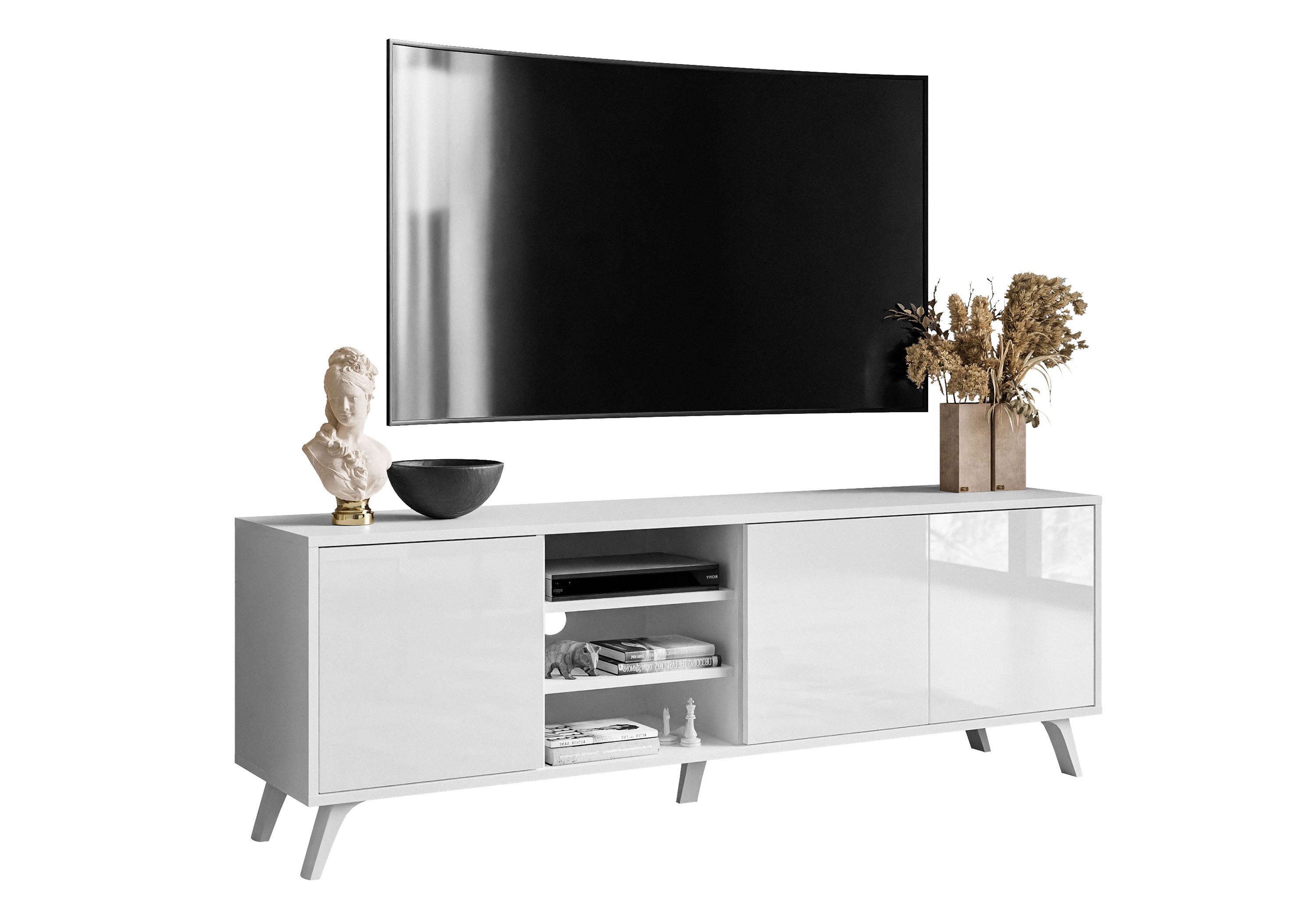 Lookway TV-Schrank SANAYI auf Beinen mit Ablagefächern 156x38x54 cm
