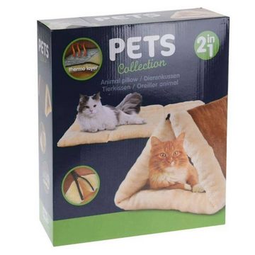 PETS Collection Tier-Beschäftigungsspielzeug 2-in-1 Katzenkissen und Tunnel 90 x 60 cm, Vlies