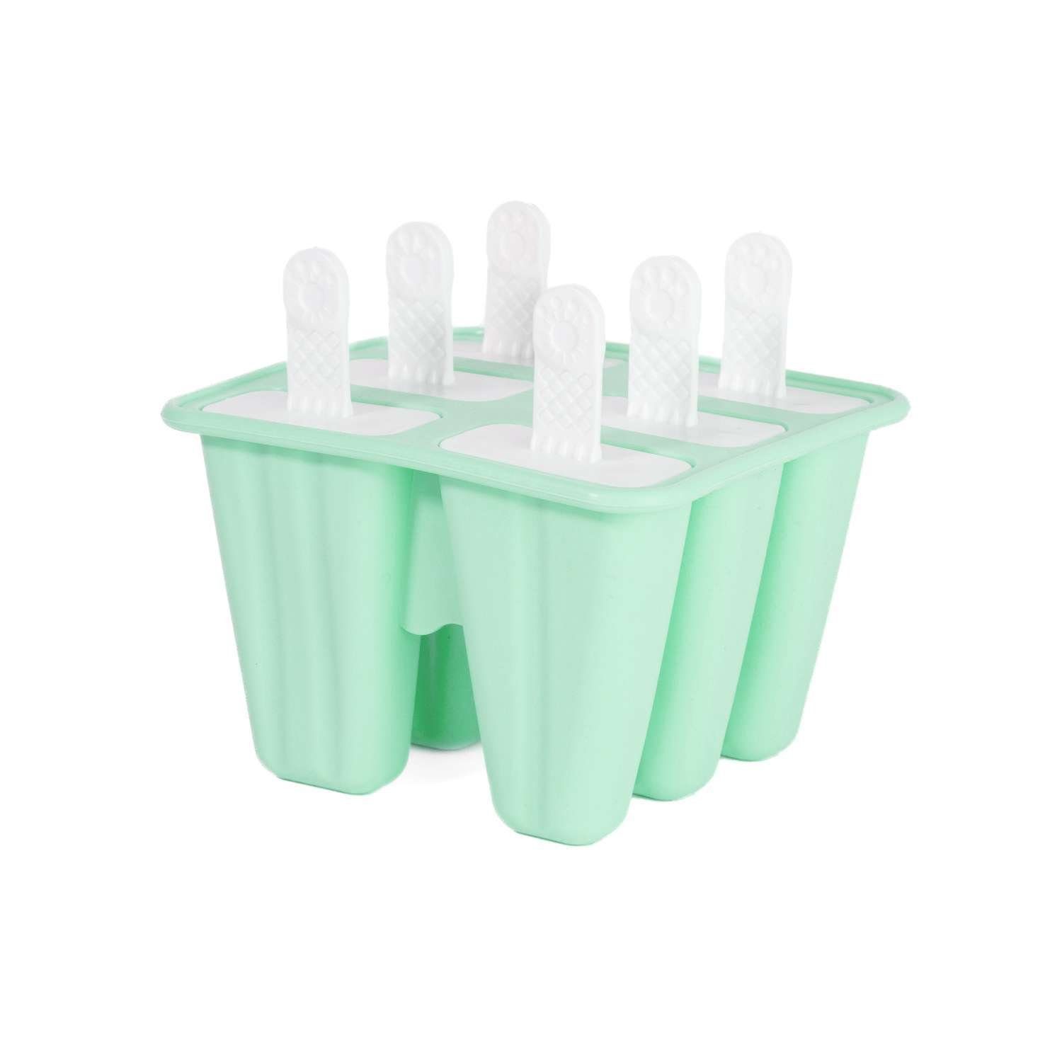 Intirilife Eisform, Silikon Eisform mit 6 Mulden und Stil Grün | Eisformen