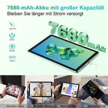 blackview Tablet (10", 128 GB, ‎Android 13, 4G LTE, 5G WLAN, 7680mAh Akku, 13MP + 8MP Kamera, Octa-Core Tablet PC)