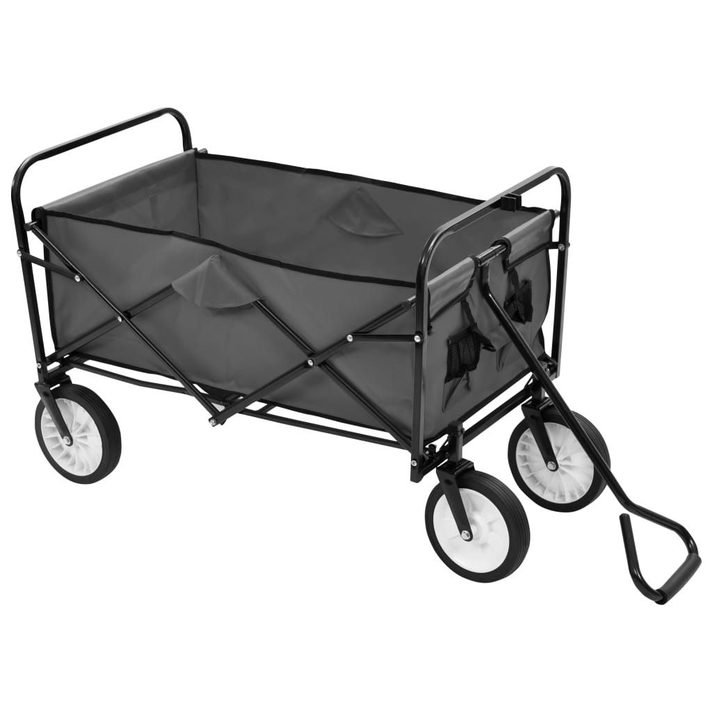 vidaXL Rollwagen Klappbarer Handwagen Stahl Grau, (1 St)