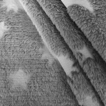 maDDma Stoff Wellness Fleece Sternenhimmel Glow in the Dark Zuschnitt ab 1x1,65m, grau