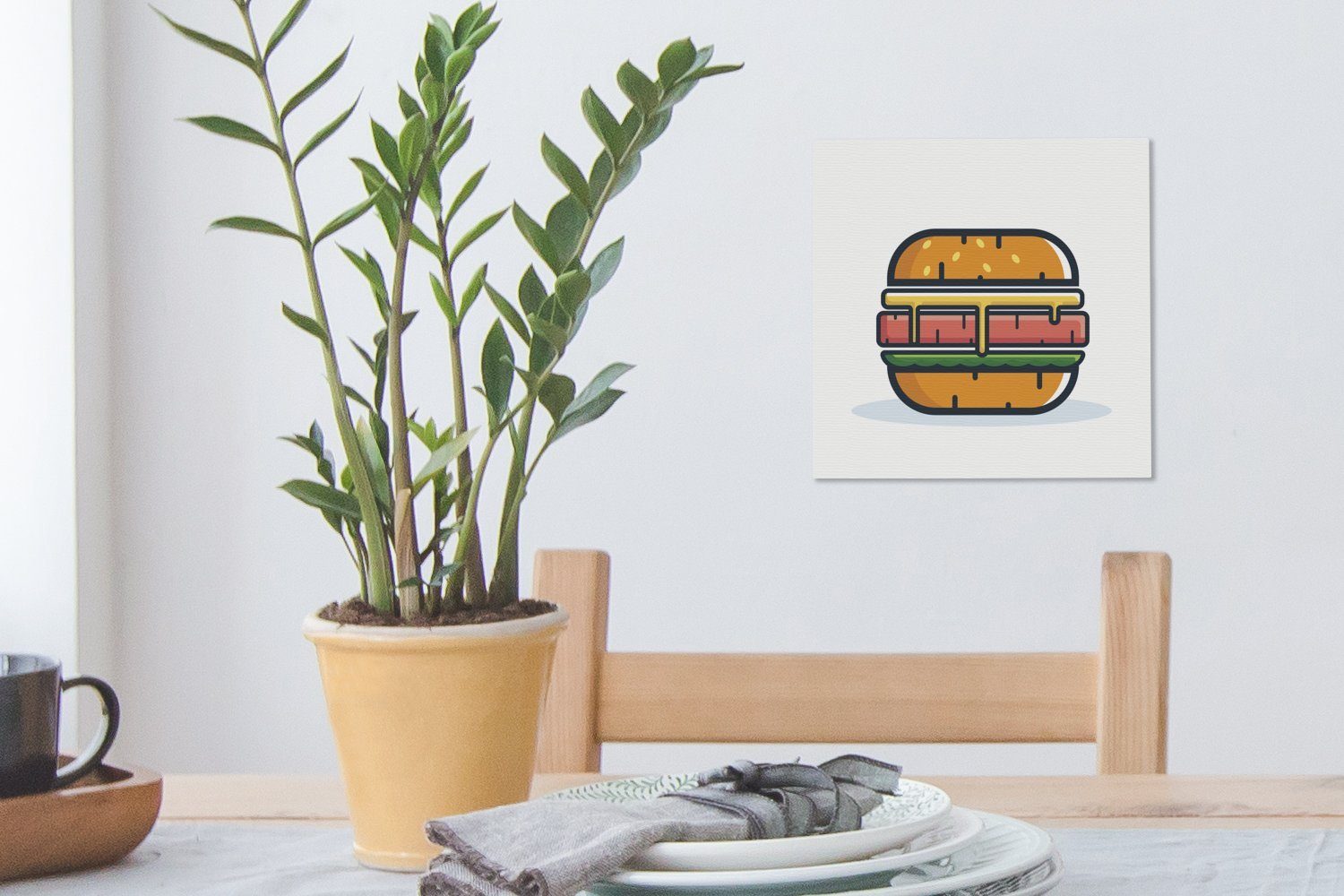 Schlafzimmer St), Hamburger Wohnzimmer (1 das OneMillionCanvasses® für darstellt, Ein einen Piktogramm, Bilder Leinwandbild Leinwand