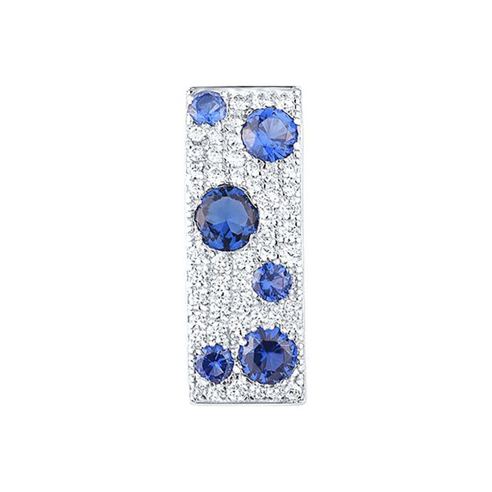 SOKOLOV Jewelry Kettenanhänger aus 925 Silber mit blauen und farblosen Zirkonia (1-tlg., Set), 925 Sterling Silber Silberschmuck für Damen