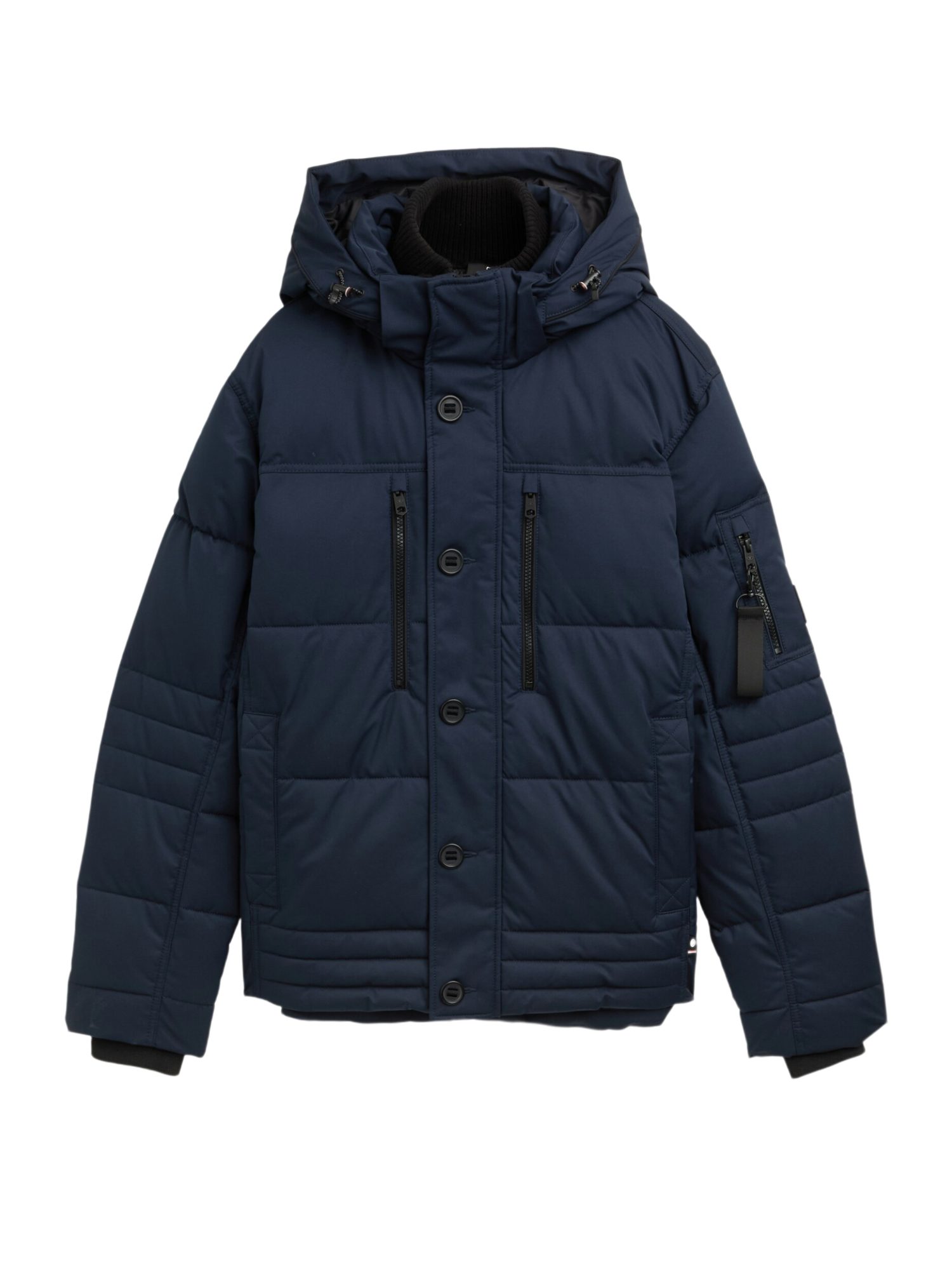 TOM TAILOR Funktionsjacke N blau,Outdoor,Polyester,Unifarben,Stehkragen,Lang,Regular Fit