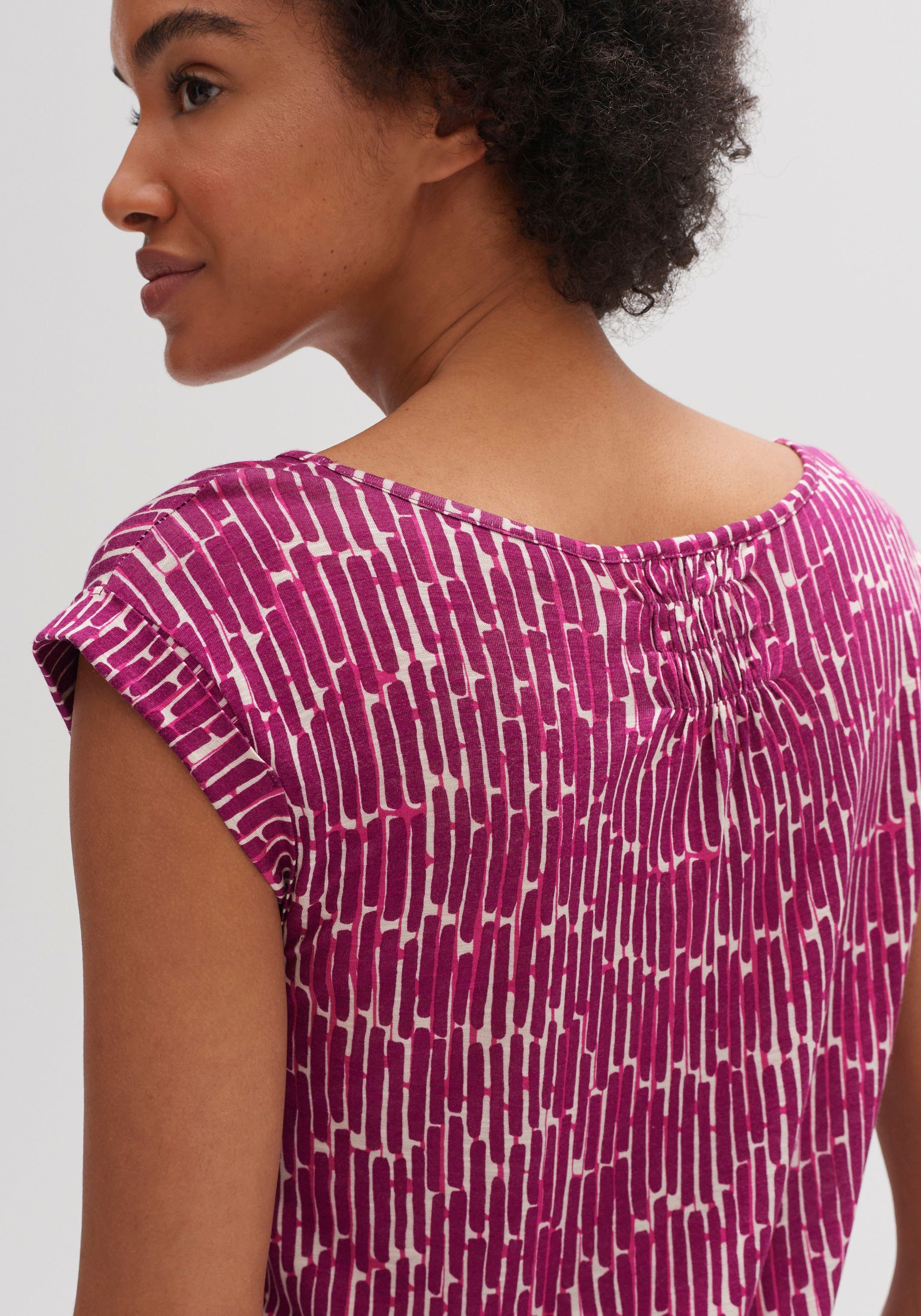 grafischem T-Shirt Muster OPUS Strolchi berry mit bright