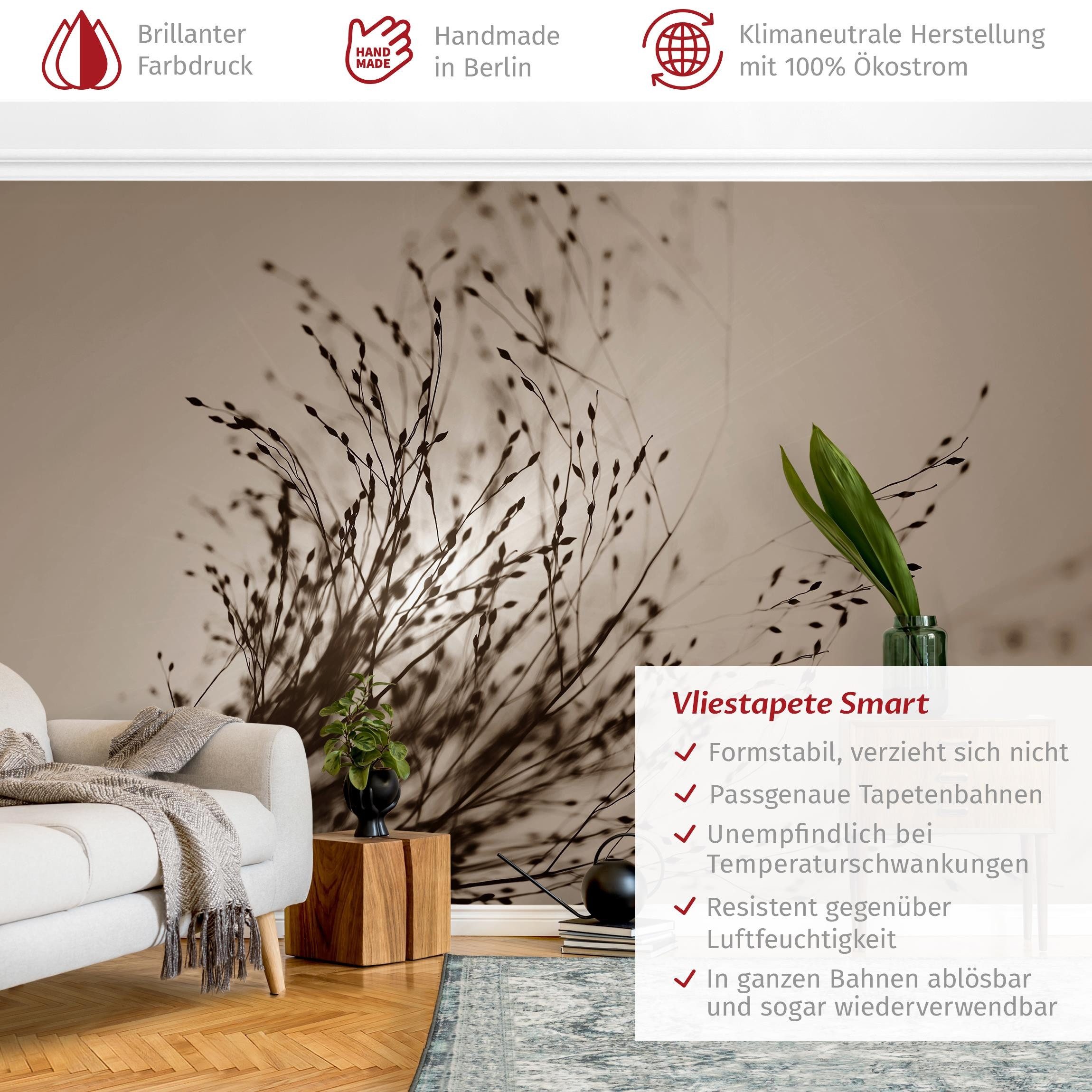 Bilderdepot24 Fototapete Blumen Zarte Gräser Morgennebel günstig online kaufen