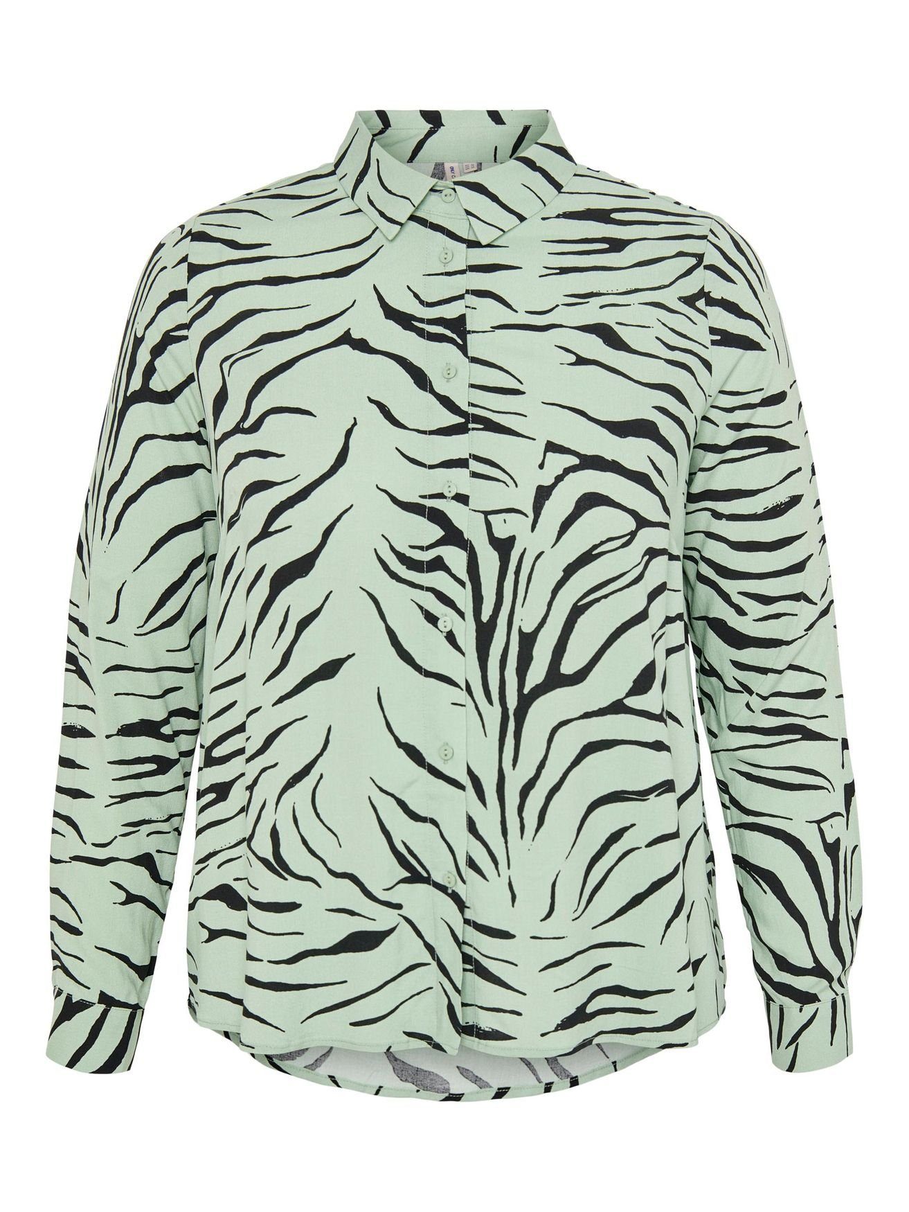 ONLY Hemd Animal Plus Bluse Übergrößen in Blusenshirt CARMAKOMA 4804 Zebra CARNOVA Size Grün Shirt