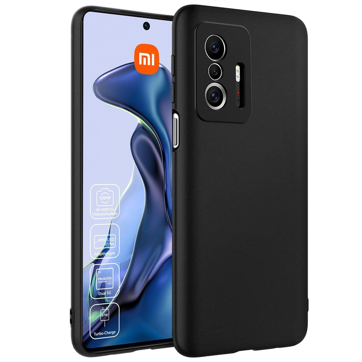 CoolGadget Handyhülle Black Series Handy Hülle für Xiaomi Mi 11T 6,67 Zoll, Edle Silikon Schutzhülle für Xiaomi Mi 11T, Xiaomi 11T Pro Hülle