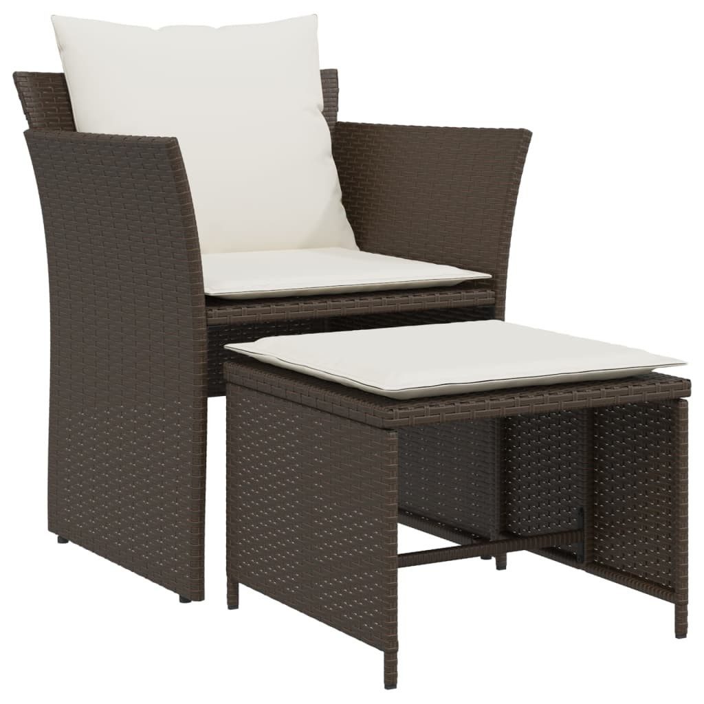 vidaXL Gartenlounge-Set Gartenstuhl mit Fußhocker Braun günstig online kaufen