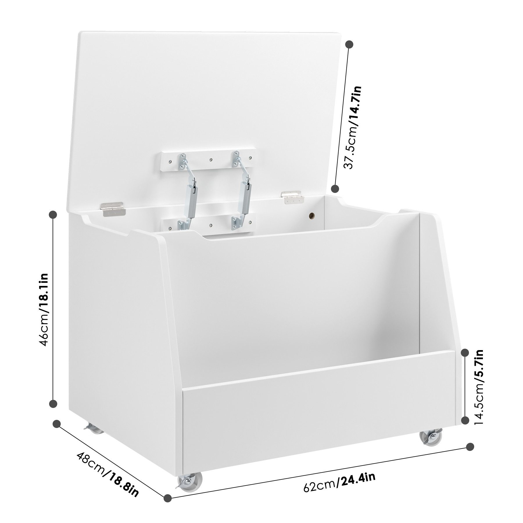HOMECHO Spielzeugtruhe, mit Deckel, Sitzbank mit Stauraum auf Rädern Holz W günstig online kaufen