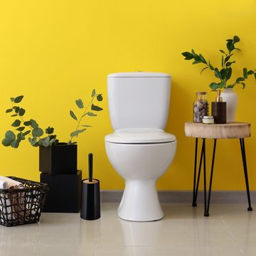 relaxdays WC-Reinigungsbürste Toilettenbürste mit Behälter, Weiß