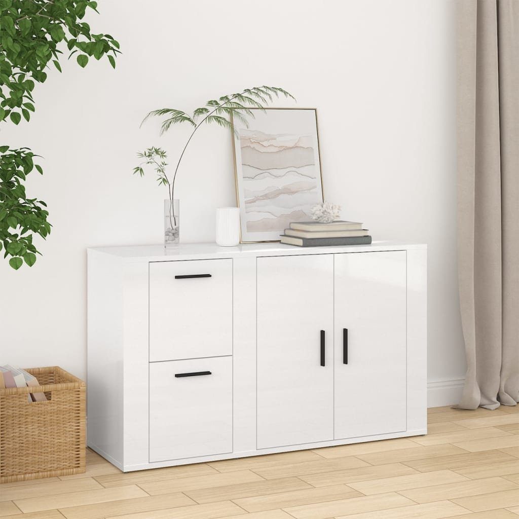 furnicato Sideboard Hochglanz-Weiß 100x33x59,5 cm Holzwerkstoff günstig online kaufen