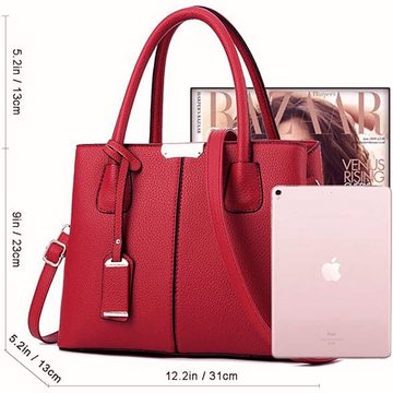 HAUSS SPLOE Henkeltasche Henkeltasche Umhängetasche Tragetasche Aktentasche Tasche Frauen Damen (Schultertasche Arbeitstasche Messenger-Tasche Top Griff Schultergurt, Freizeittasche, Unitasche, Bürotasche, Kunstleder, Kunstledertasche), für Frau Frauen Jungen Freizeit Arbeit Business Schule Büro Reisen usw