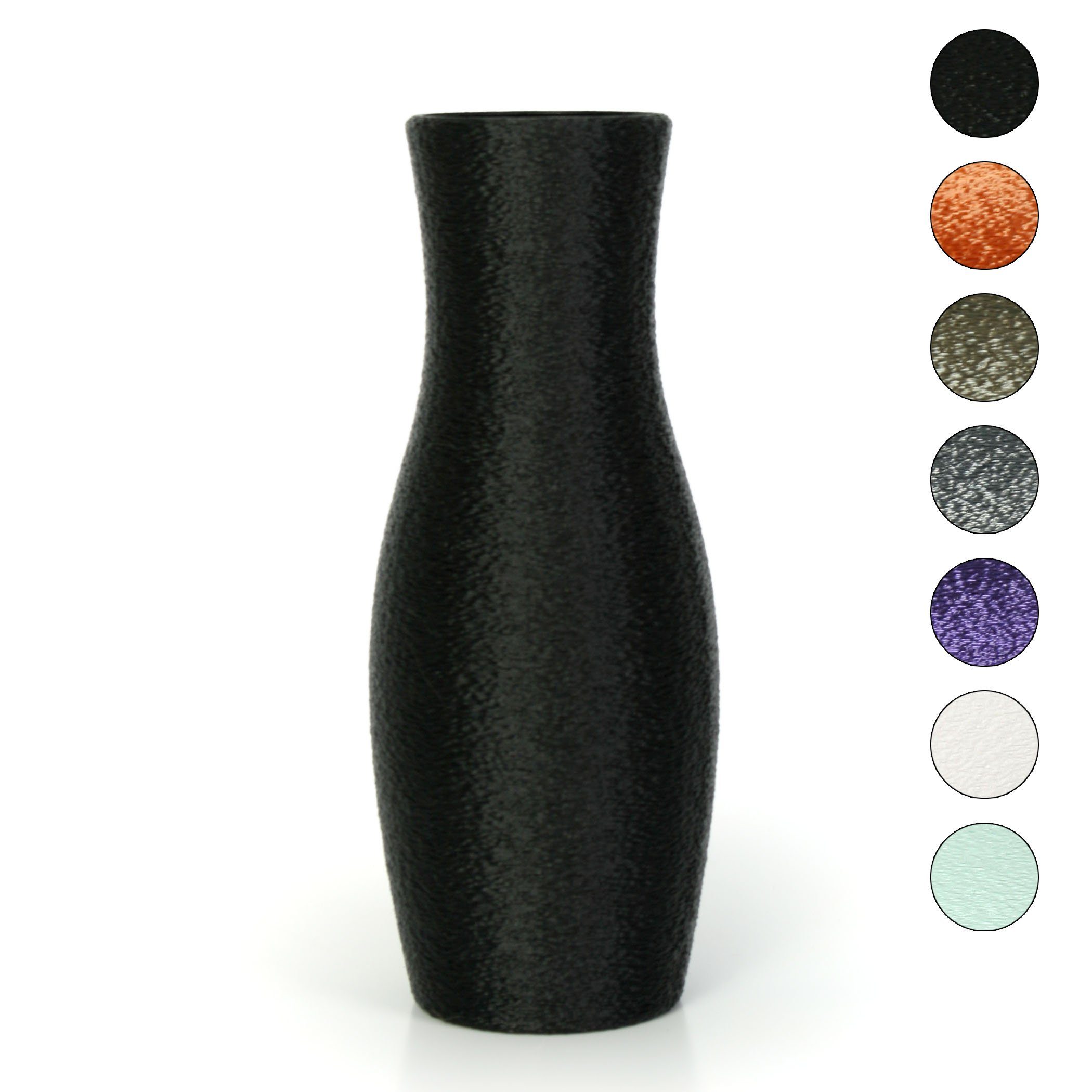 Kreative Feder Dekovase Designer Vase – Dekorative Blumenvase aus Bio-Kunststoff, aus nachwachsenden Rohstoffen; wasserdicht & bruchsicher Black | Dekovasen