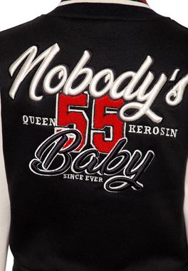 QueenKerosin Collegejacke Nobody's Baby mit Vintage-Stickerei