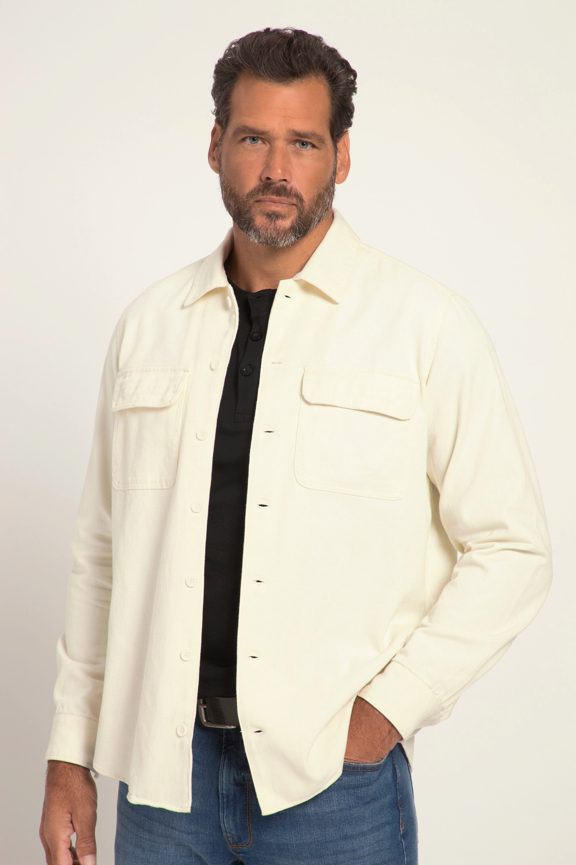 Businesshemd Hemd Overshirt Langarm Kentkragen Modern Fit