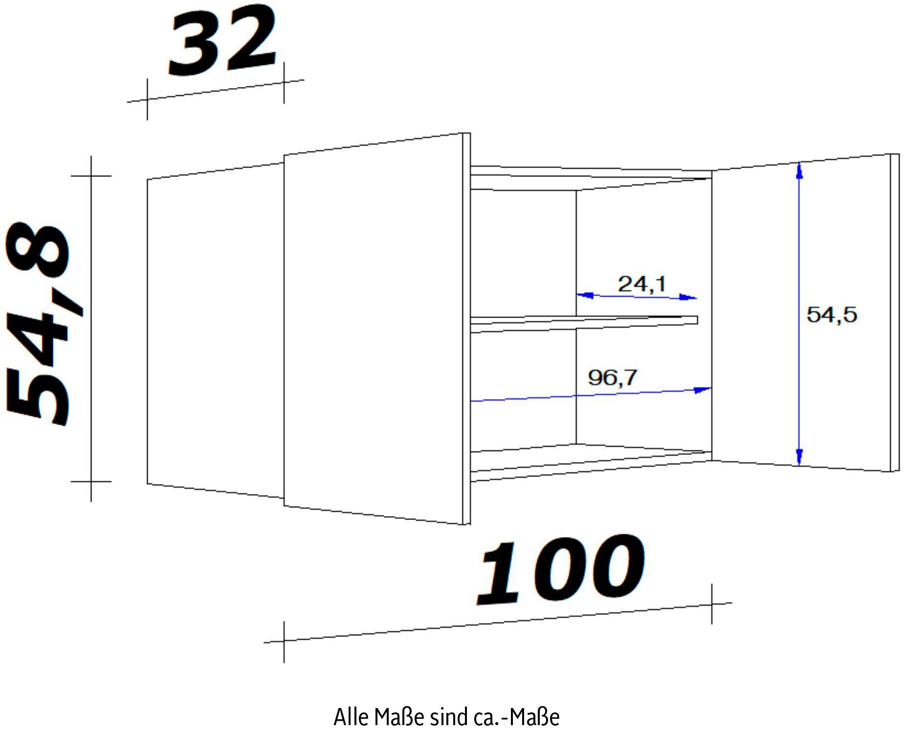 Flex-Well Hängeschrank Bergen x 100 cm x x 54,8 x 32 H T) (B