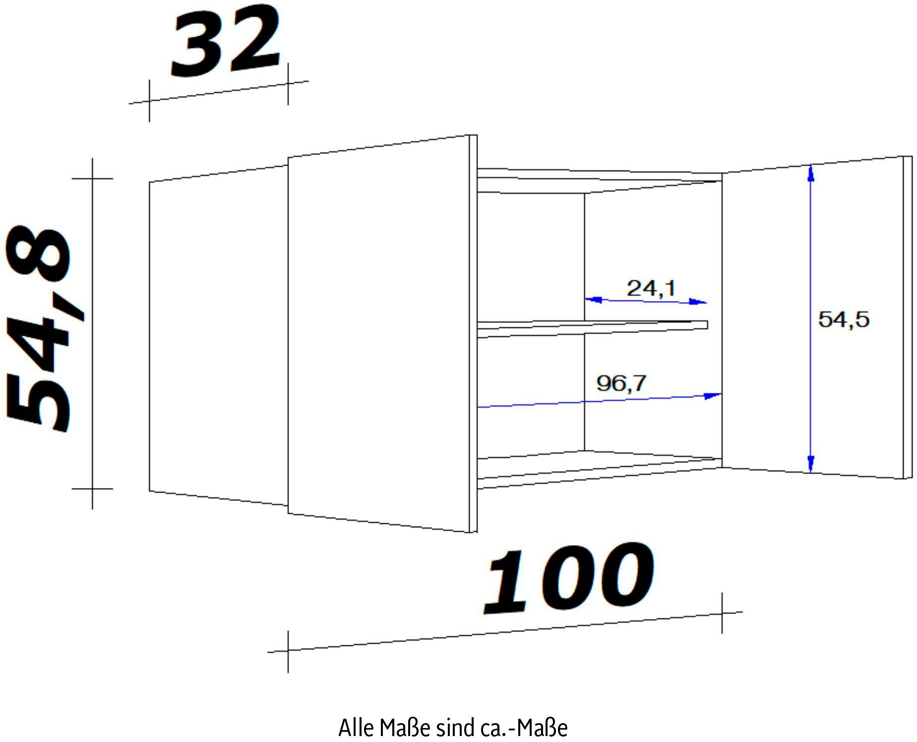Flex-Well Hängeschrank Bergen (B x H x T) 100 x 54,8 x 32 cm – Bild 4 von 4