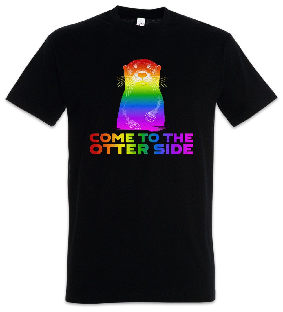 Urban Backwoods Print-Shirt Come To The Otter Side Herren T-Shirt Break Other Through Gay Lesbian (1-tlg) Queer Trans LGBTQ Rainbow